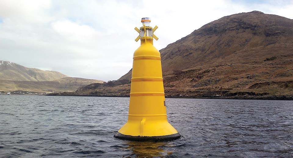 Marine Aquaculture Navigation buoy in use